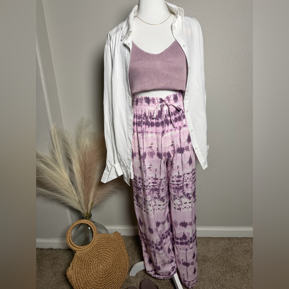 NWT Joe Benbasset - Lavender Tie-Dye Wide Leg Pants